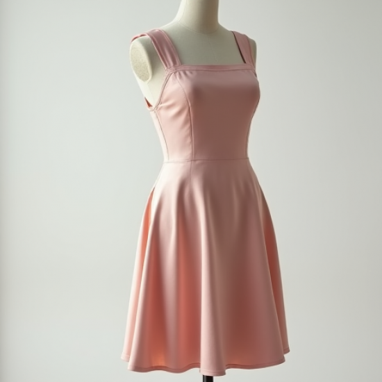 Pastel Pink Square Neck Satin Sundress