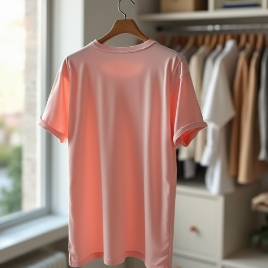Pastel Pink Cotton Poplin Cut-Out Graphic Tee