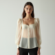 Minimalist Organza Square Neck Blouse