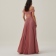 Dusty Rose Cut-Out Off-Shoulder Pleated Maxi Skirt