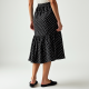 Vintage Polka Dot Tea Length Satin Slip Skirt