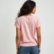 Pastel Pink Gingham Square Neck Graphic Tee