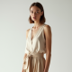 French Style Silk Wrap Front Skirt
