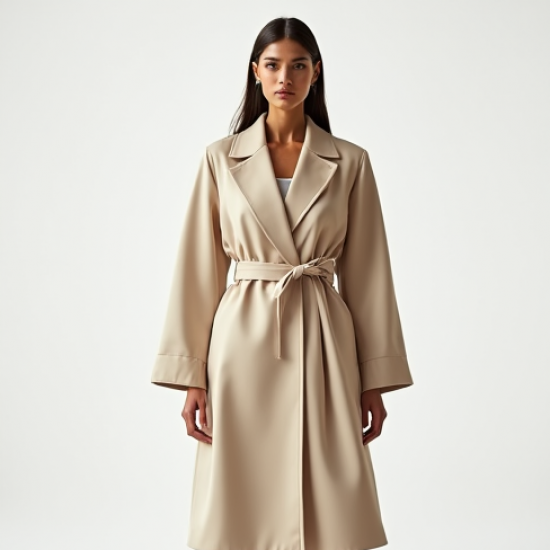 French Style Silk Wrap Front Coat