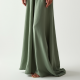 Sage Green Linen Blend V-Neck Evening Gown