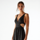 Midnight Black Animal Print Cut-Out Maxi Dress