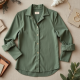 Sage Green Linen Blend V-Neck Blouse
