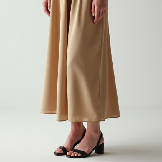 French Style Square Neck Silk Wrap Front Skirt