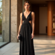 Midnight Black Animal Print Cut-Out Maxi Dress