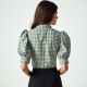 Preppy Gingham Puff Sleeve Blouse