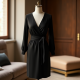 Classic Black Wrap Cocktail Dress