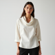 Modern Urban Linen Blend Cowl Neck Top