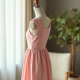 Pastel Pink Cotton Poplin Cut-Out Tea Dress