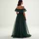 Classic Off-Shoulder Organza Cocktail Dress